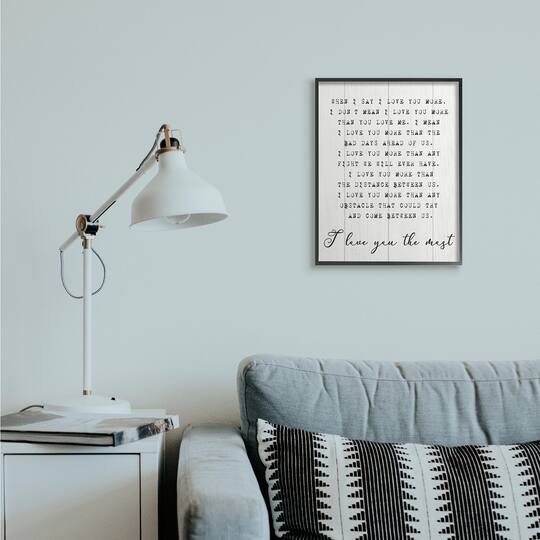 Stupell Industries I Love You The Most Inspirational Black Framed Wall Art